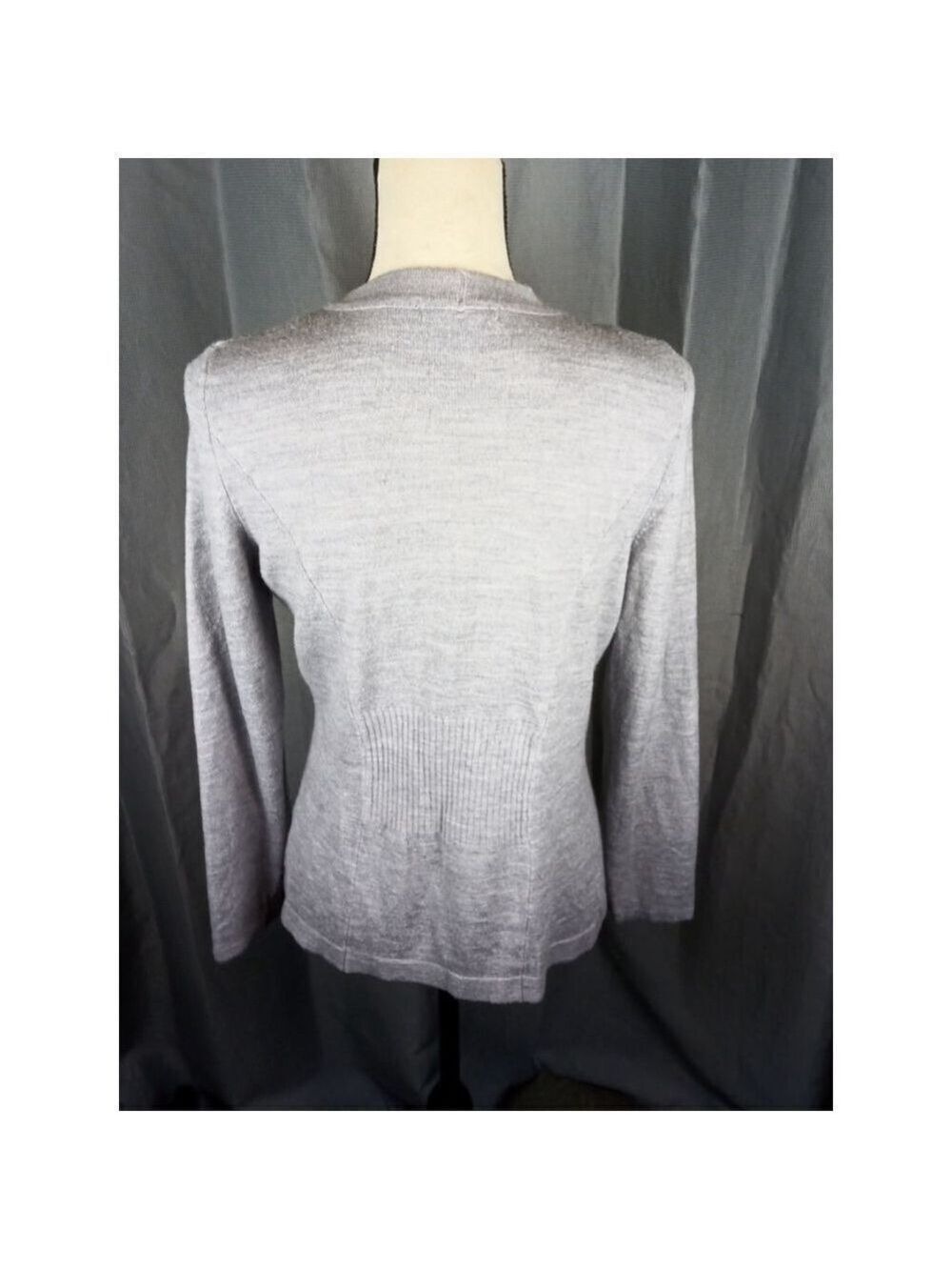 Notations Women's Gray Draped Cardigan Sweater Size Small - Picture 3 of 4